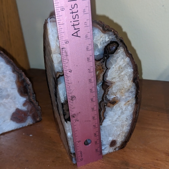 Agate Geode Section Natural Crystal Stone Bookends / Decor Pieces​ - Picture 3 of 15